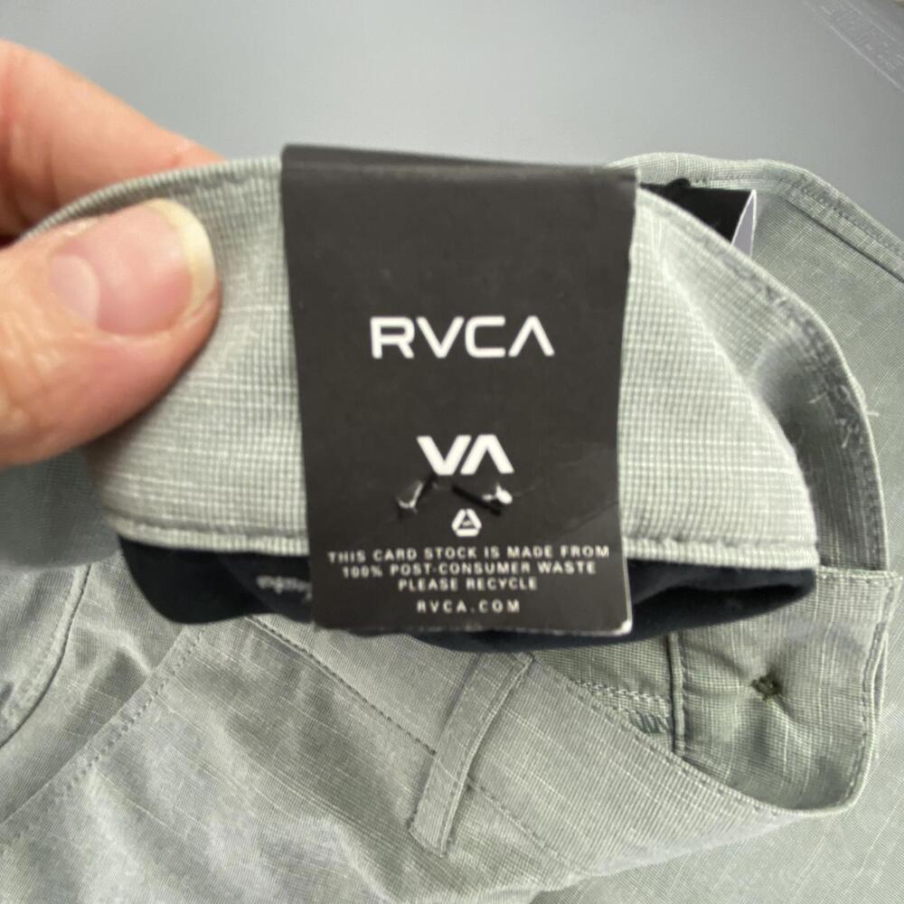 RVCA Men's Dual Purpose Light Green/Grey Shorts Trunks  - Size 33 - NWT - Picture 6 of 12
